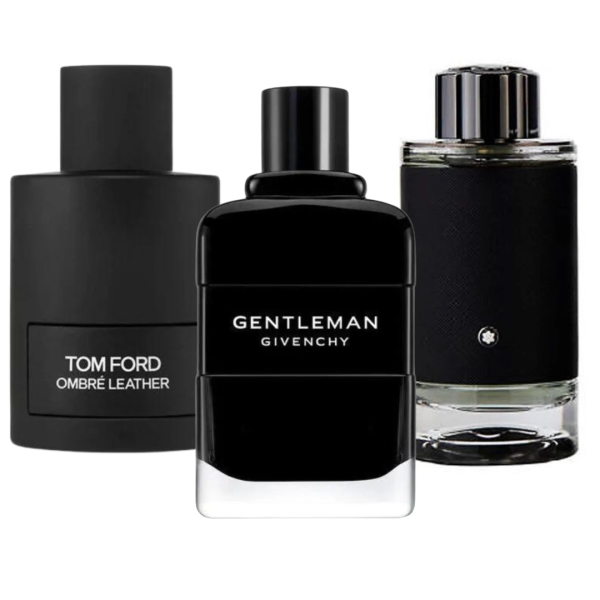 Exklusives 3er-Parfum-Set: Ombre Leather von Tom Ford, Gentleman von Givenchy & Explorer von Montblanc [je 100 ml]