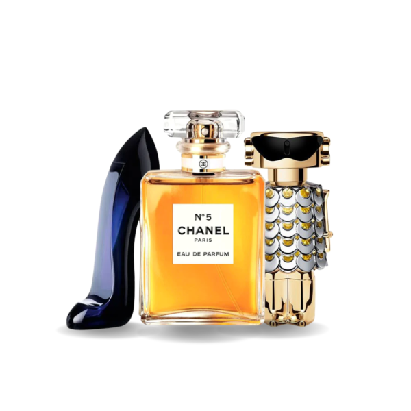 Exklusives 3er-Parfümset – Good Girl von Carolina Herrera, Nº5 von Chanel & Fame von Paco Rabanne [100 ml]
