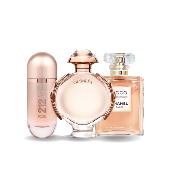 Exklusives 3er-Parfumset – 212 VIP Rosé von Carolina Herrera, Olympéa von Paco Rabanne & Coco Mademoiselle von Chanel [je 100 ml].