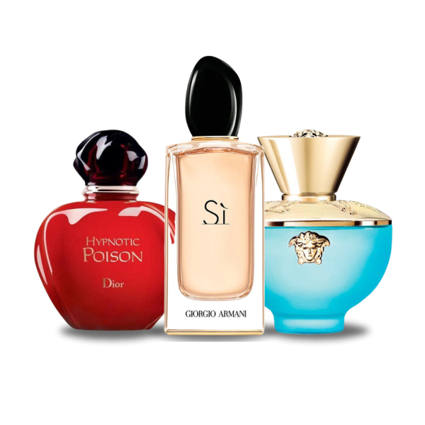 Exklusives 3er-Parfum-Set – Hypnotic Poison von Dior, Sì von Giorgio Armani & Dylan Turquoise von Versace [100 ml]