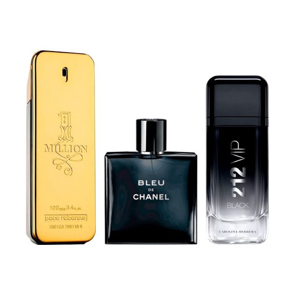 Exklusives 3er-Parfum-Set – 1 Million von Paco Rabanne, Bleu de Chanel & 212 VIP Black von Carolina Herrera [100 ml]