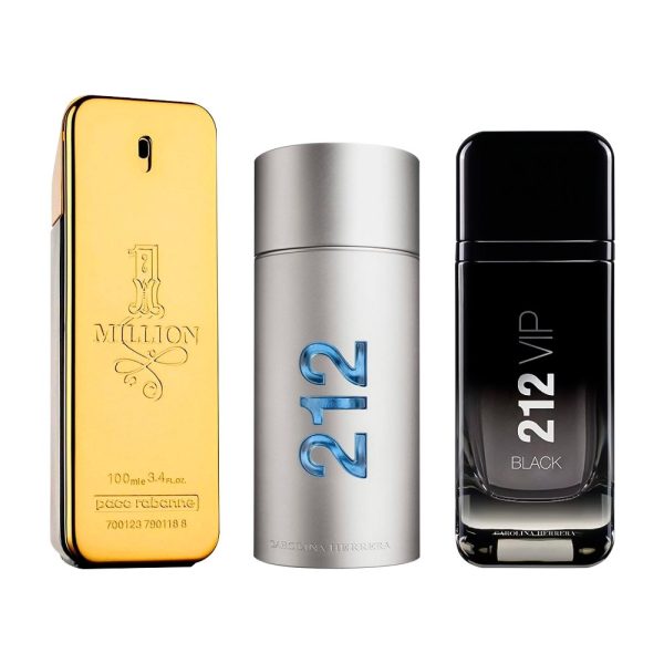 Exklusives 3er-Parfum-Set – 1 Million von Paco Rabanne, 212 Men & 212 VIP Black von Carolina Herrera [100 ml]