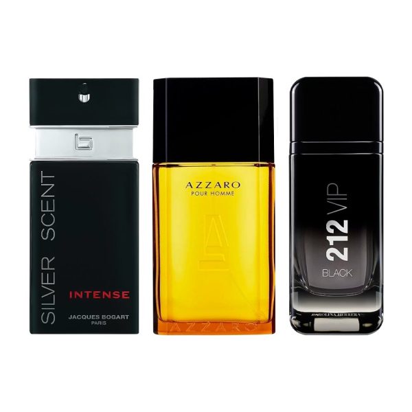 Exklusives 3er-Parfum-Set – Silver Scent, Azzaro Pour Homme & 212 VIP von Carolina Herrera [100 ml]
