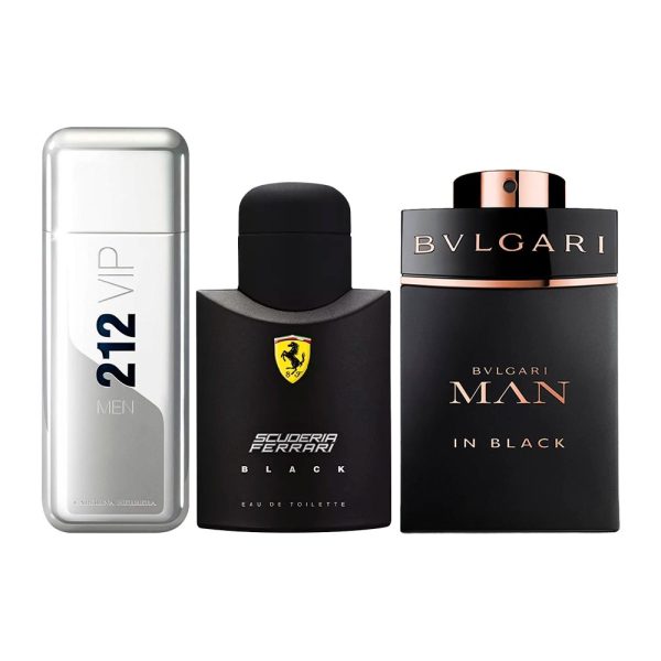 Exklusives 3er-Parfum-Set – 212 VIP von Carolina Herrera, Ferrari Black & Bvlgari Man In Black [100 ml]