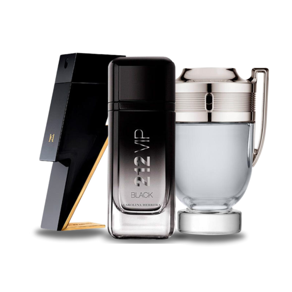 Exklusives Set mit 3 Parfums – Bad Boy von Carolina Herrera, 212 VIP Black von Carolina Herrera & Invictus von Paco Rabanne [100 ml]